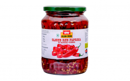 Golden Crown Sliced Red Paprika In Natural Vinegar  Glass Jar  680 grams